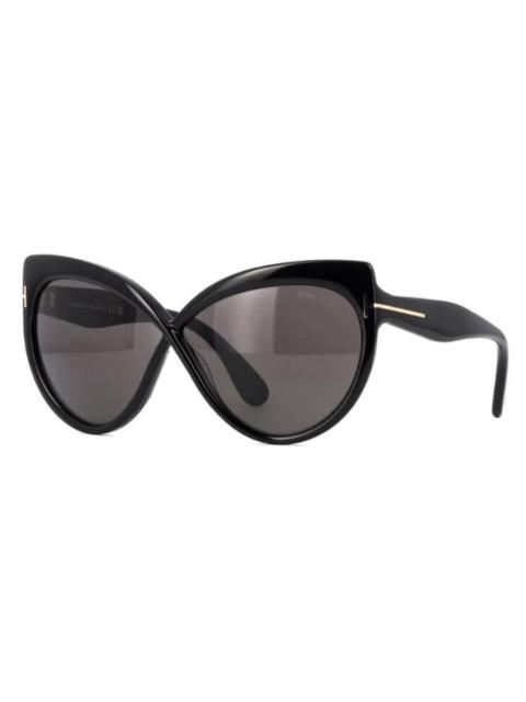 TOM FORD Tom Ford Grey Smoke Butterfly Ladies Sunglasses FT1196 01A 65