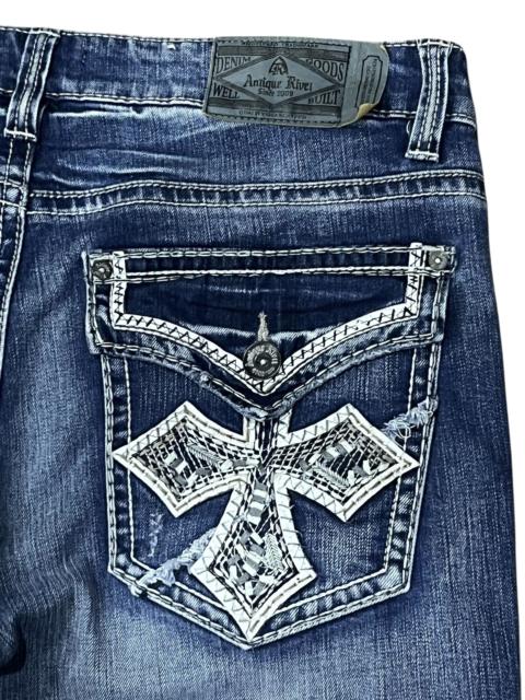 Other Designers Grailed - Antique Rivet C.Heart Style Flare Jeans W34 Y2K Vibe Jeans