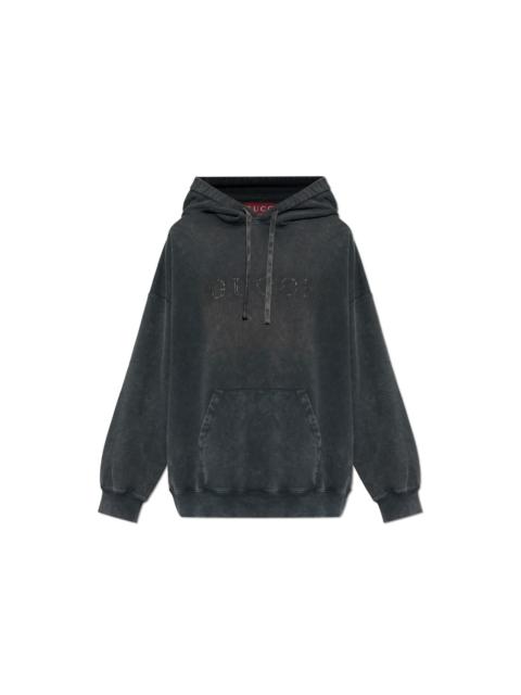 GUCCI GUCCI Black Cotton Hooded Sweatshirt New & Authentic (Men's