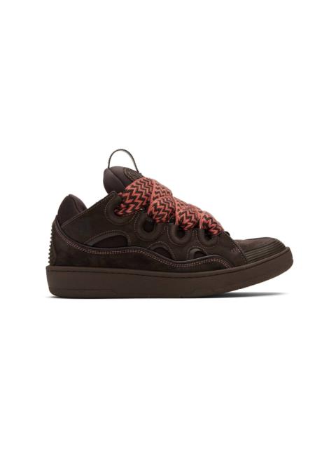 Brown Curb Leather Sneakers