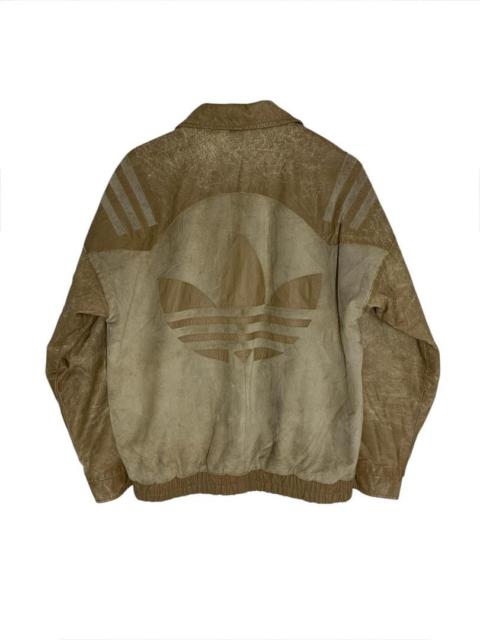 adidas Vintage Adidas Big Logo Leather Jacket