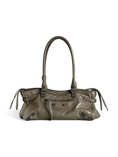 BALENCIAGA Women's Le City Bag East-west in Army Green