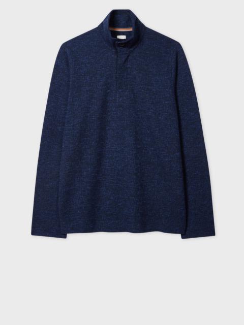 Paul Smith Navy Textured Marl Funnel Neck Sweatshirt