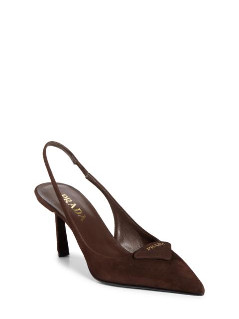 Prada Prada Logo Slingback Pump in Moro at Nordstrom