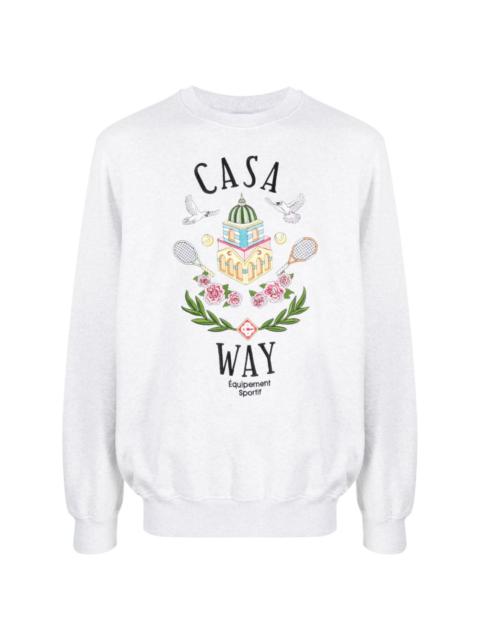 Casa Way-embroidered cotton sweatshirt