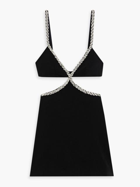 RETROFÊTE Sharlene crystal-embellished cutout crepe mini dress
