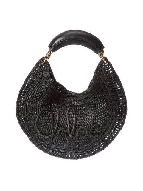 Chloé Chloé Summer Banana Raffia & Leather Hobo Bag