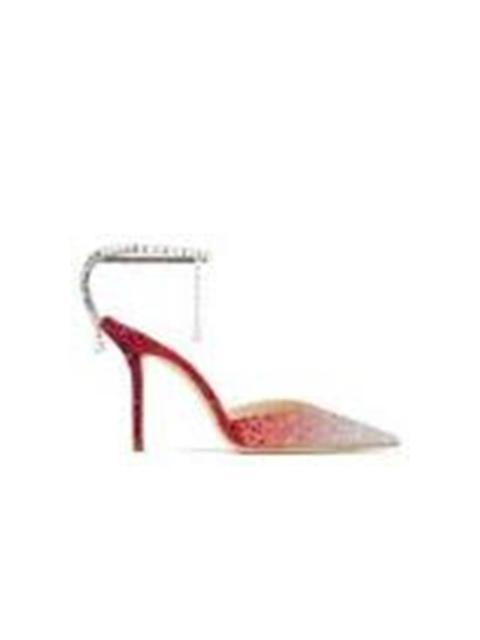 JIMMY CHOO Jimmy Choo Womens Saeda 85mm Silver/Red Pump Heels