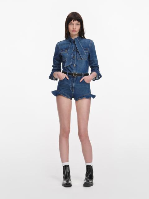 self-portrait Denim Frill Playsuit