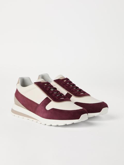 Brunello Cucinelli Washed suede and calfskin runners