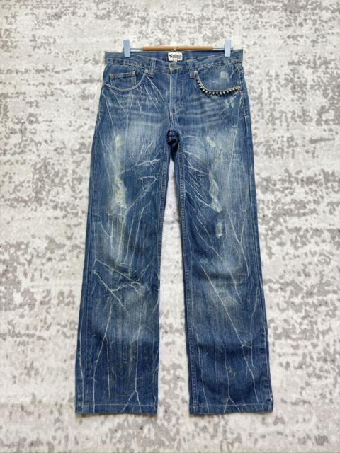 Hysteric Glamour NYLAUS Studded Claw Mark Glitter Splash Denim Jeans