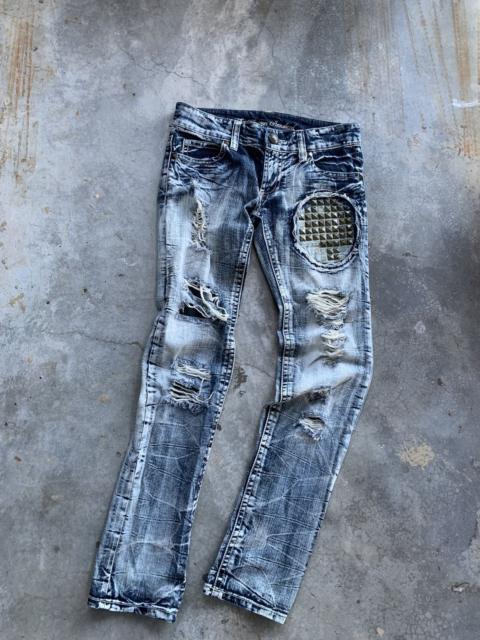 Other Designers Japanese Brand - JapaneseBrand Skybomber Distressed Studded Skinny Fit Denim