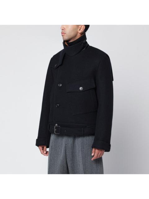 Dries Van Noten Dries Van Noten Short Navy Wool Coat Men