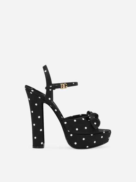 Dolce & Gabbana Printed satin platform sandals