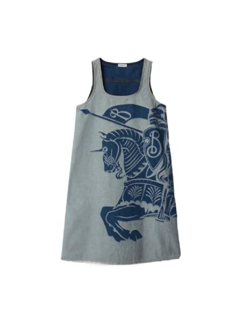 Burberry Burberry Equestrian Knight Motif Sleeveless Denim Dress