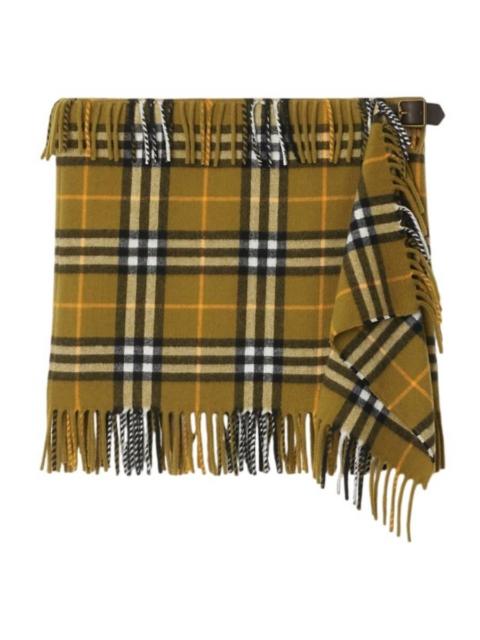 Burberry Burberry Check Fringed Mini Scarf Skirt
