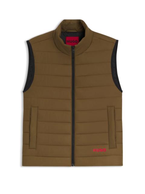 HUGO WATER-REPELLENT GILET WITH LOGO PRINT