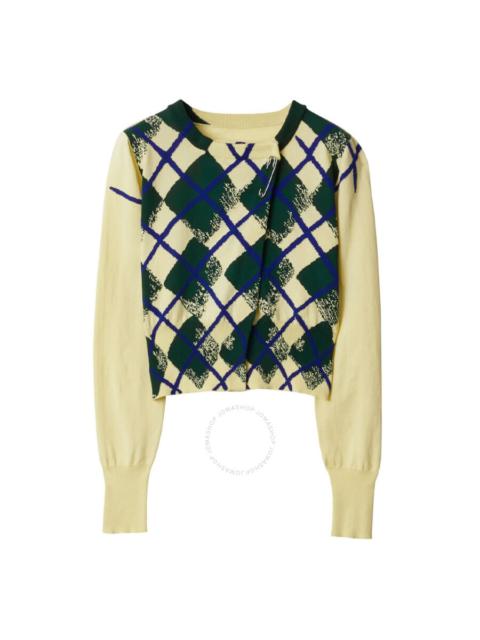 Burberry Argyle-Intarsia Cropped Cotton Jumper