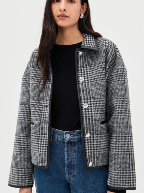 ANINE BING Black and Grey Check Camden Jacket