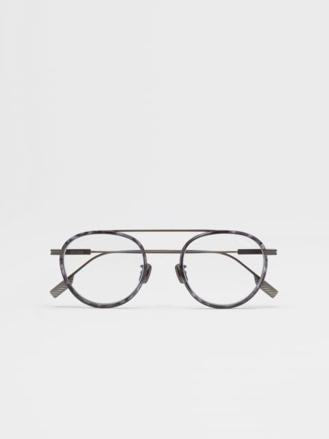 ZEGNA GUNMETAL TITANIUM OPTICAL GLASSES
