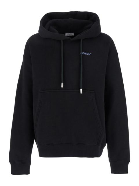 Off-White Men 'Barber Arrow Skate' Black Hoodie With Logo Lettering On The Front And Maxi Logo Print