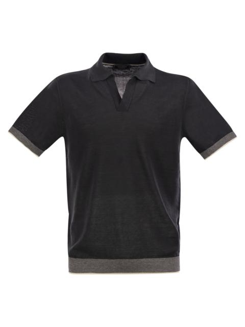 Other Designers Peserico - Peserico Men Polo Shirt In Linen And Cotton Yarn