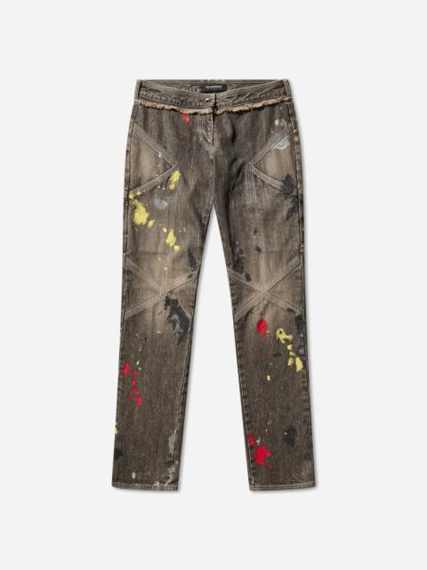 Kiko Kostadinov Women's K Painted Slim Jeans Washed Brown