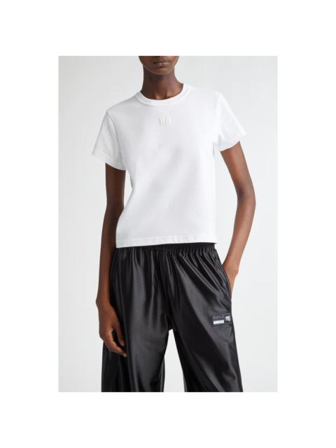 Alexander Wang Puff Logo Shrunken Cotton Jersey T-Shirt in White at Nordstrom