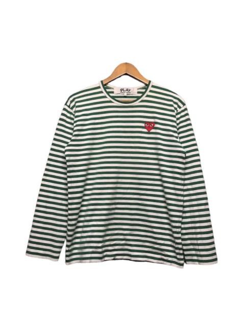 Comme Des Garçons Play Striped Grunge Style Longsleeve Tee