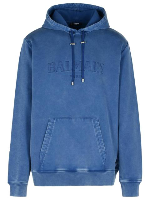 Balmain Balmain Blue Cotton Sweatshirt
