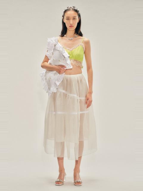 Simone Rocha Sheer Overlay Long Flounce Skirt