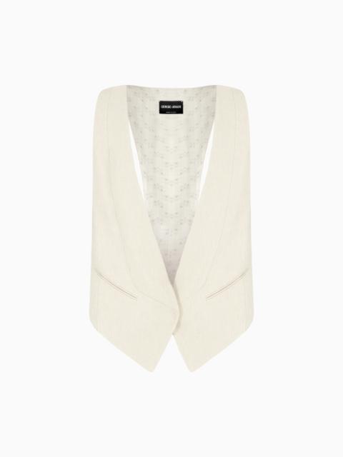 GIORGIO ARMANI SINGLE-BREASTED WAISTCOAT IN CANNETÉ COTTON AND VISCOSE