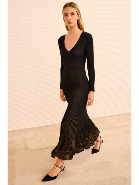 ULLA JOHNSON Zeda V Neck Midi Dress