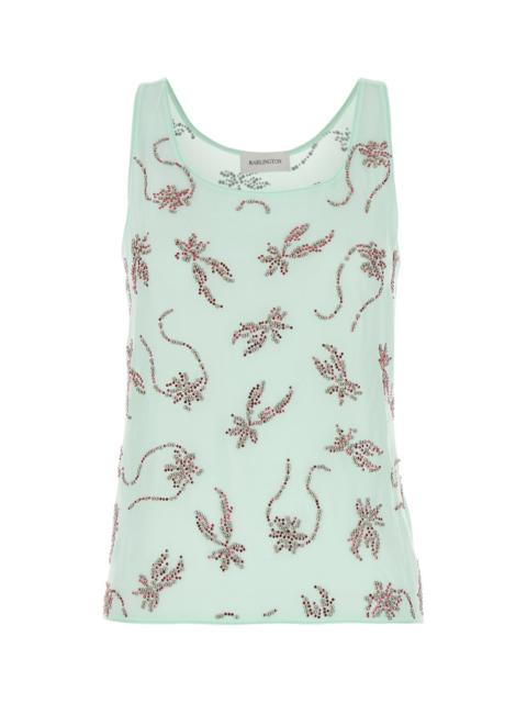 16ARLINGTON Embellished crepe tank top