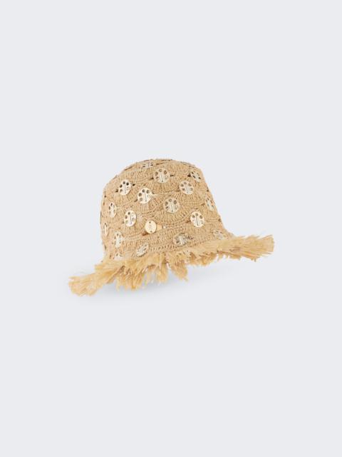 Raphia Bob Hat Natural And Light Gold