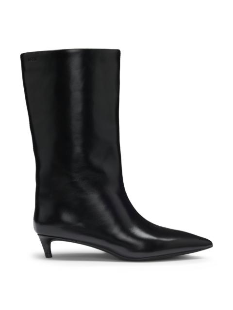 BOSS LEATHER BOOTS WITH 3.5CM HEEL