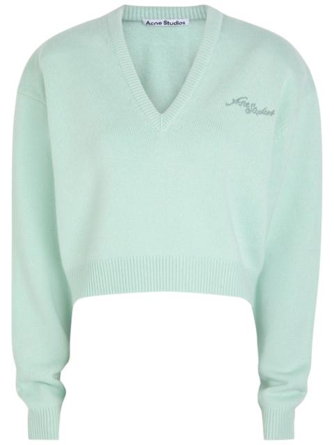 Acne Studios Acne Studios Logo-embroidered Wool Cropped Jumper