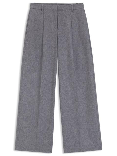 BOSS REGULAR-FIT WIDE-LEG TROUSERS IN SOFT FLANNEL