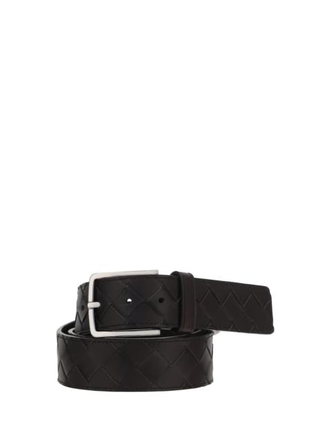 Bottega Veneta Bottega Veneta Leather Belt Fondant-Silver Men