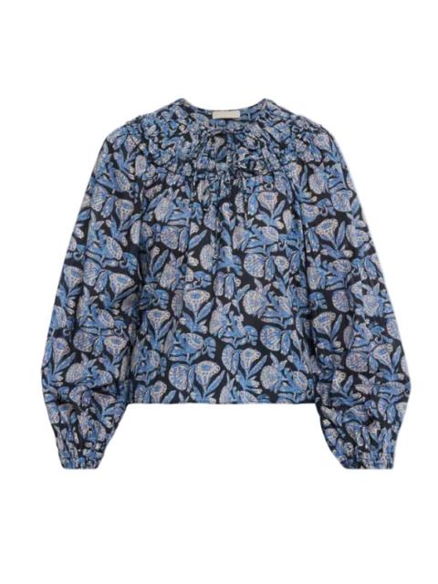 ULLA JOHNSON Florelle Long Sleeve Cotton Blouse in Zinnia