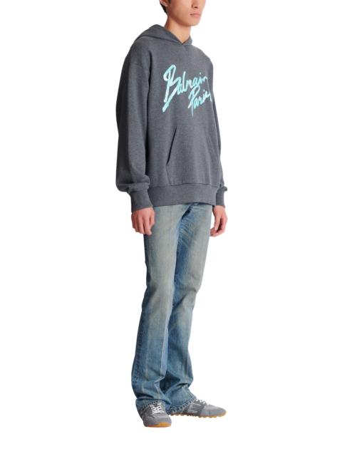 Balmain Balmain Printed hoodie in Grey at Nordstrom