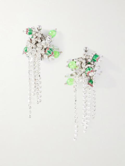 Dries Van Noten Silver-tone Crystal Earrings
