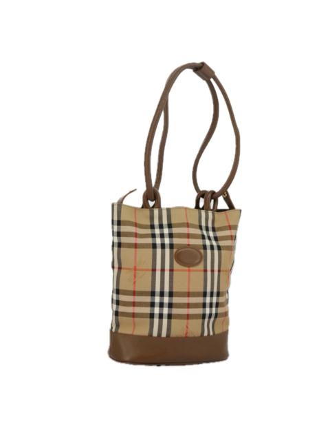 Burberry Nova Check Shoulder Bag Canvas Beige Gold