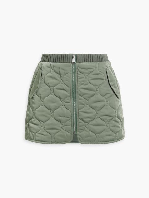 SIMKHAI Ripley quilted shell and cable-knit mini skirt
