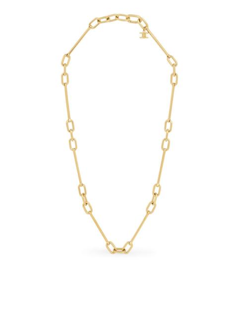 CELINE Celine Women Short And Thin Celine Charms Necklace In Rhodium-Plated Brass