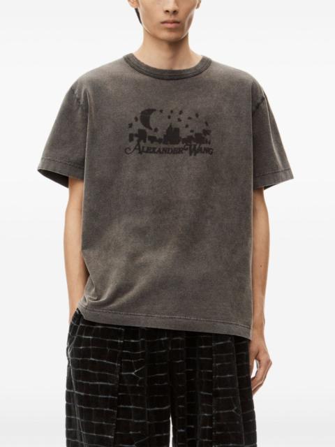 Alexander Wang ALEXANDER WANG Unisex Distressed Skyline Logo Graphic Tee