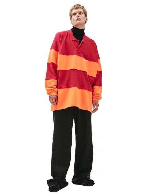 BALENCIAGA Balenciaga Patchwork Oversized Long Sleeve Polo Shirt