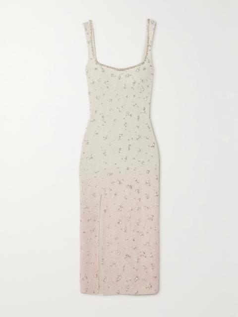 CLIO PEPPIATT Embellished Stretch-tulle Midi Dress