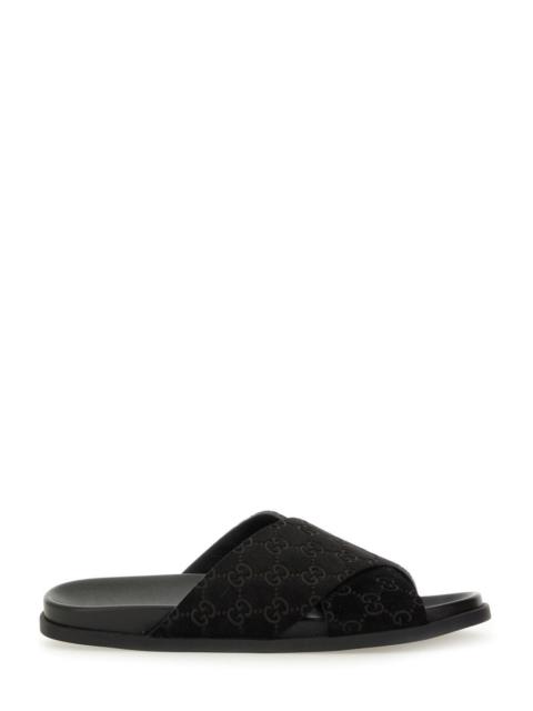 GUCCI Gucci Men Sandal Slider With Gg Pattern