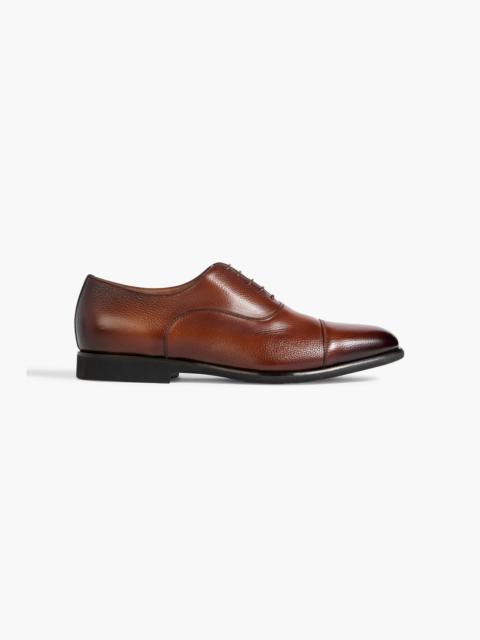 Santoni Darian pebbled-leather Oxford shoes